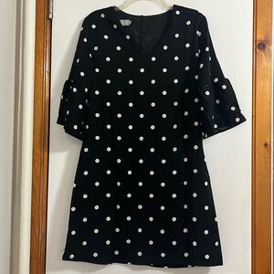 Belongsci Women’s Summer Sweet & Cute V-Neck Bell Sleeve Shift Dress Size S